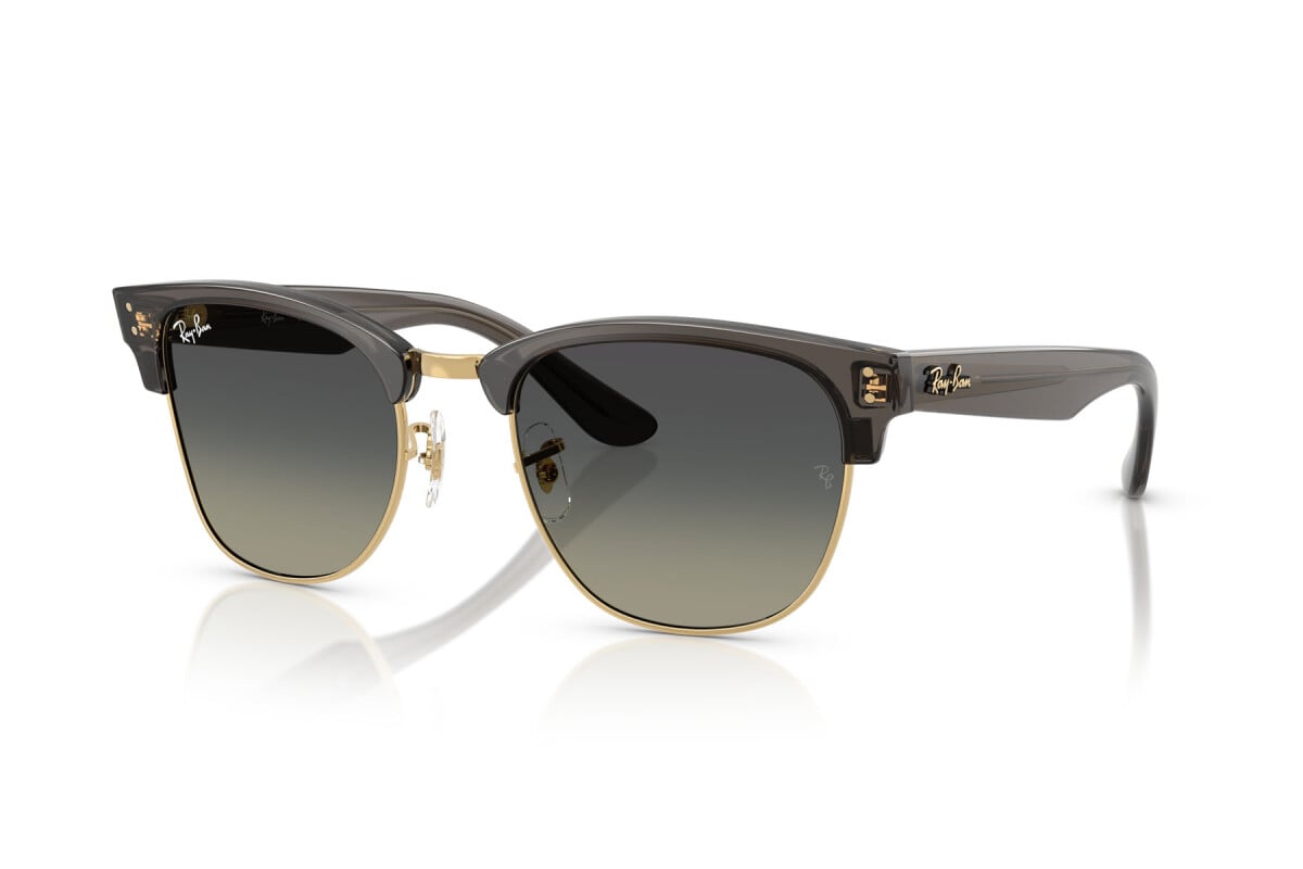 OCCHIALE DA SOLE UNISEX RAY-BAN RB R0504S - CLUBMASTER REVERSE 682911 GRIGIO SCURO TRASPARENTE SU ORO - TAGLIA 54