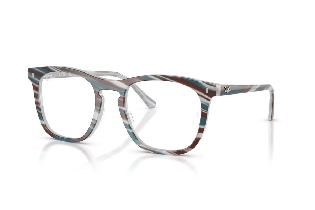 OCCHIALE DA SOLE UNISEX RAY-BAN RX 2210V - 8382 FOTO A STRISCE AZZURRO CHIARO - TAGLIA 53