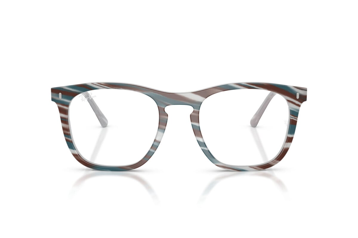 OCCHIALE DA SOLE UNISEX RAY-BAN RX 2210V - 8382 FOTO A STRISCE AZZURRO CHIARO - TAGLIA 53
