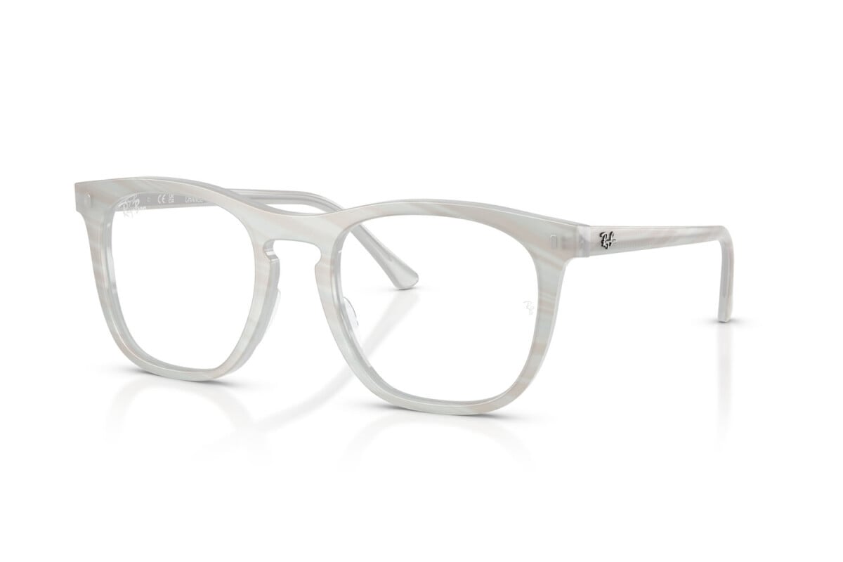 OCCHIALE DA SOLE UNISEX RAY-BAN RX 2210V - 8382 FOTO A STRISCE AZZURRO CHIARO - TAGLIA 53