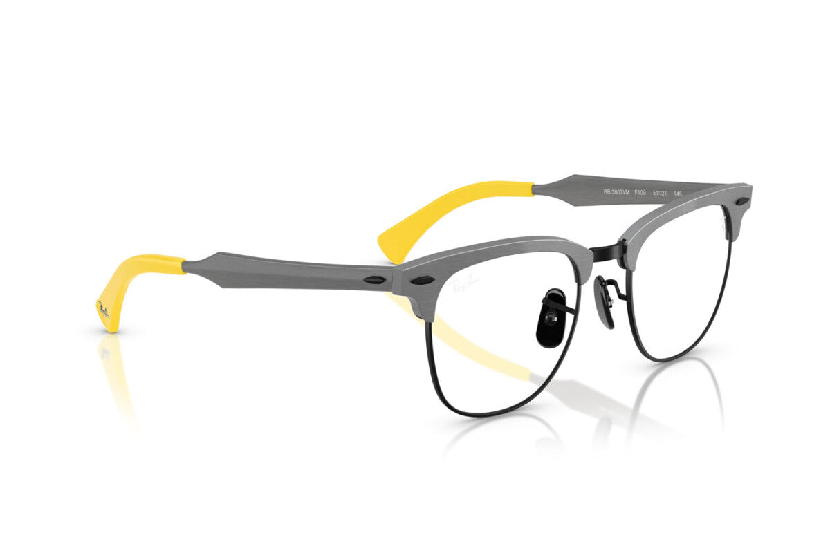 OCCHIALE DA VISTA UNISEX RAY-BAN RX 3807VM - F109 GRIGIO SPAZZOLATO SU NERO - TAGLIA 51