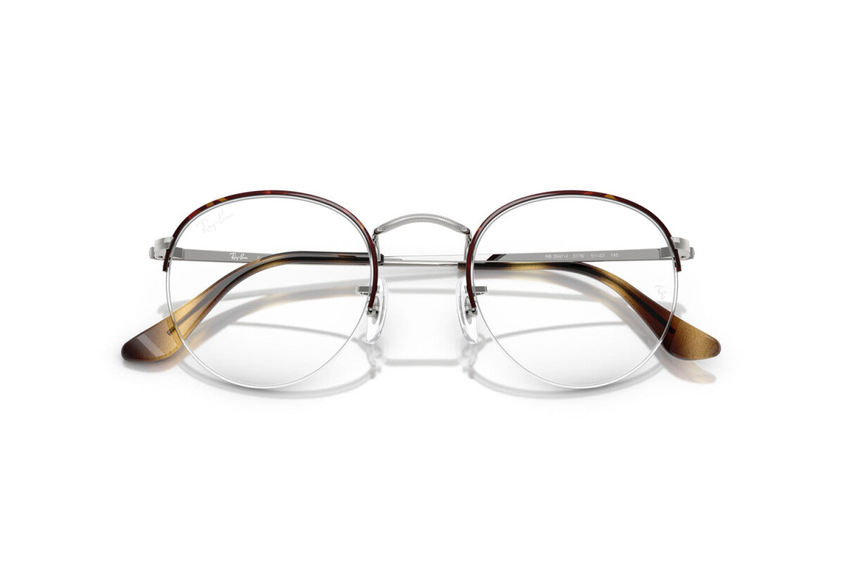 OCCHIALE DA VISTA UNISEX RAY-BAN RX 3947V ROUND GAZE 3178 AVANA SU ARGENTO - TAGLIA 51