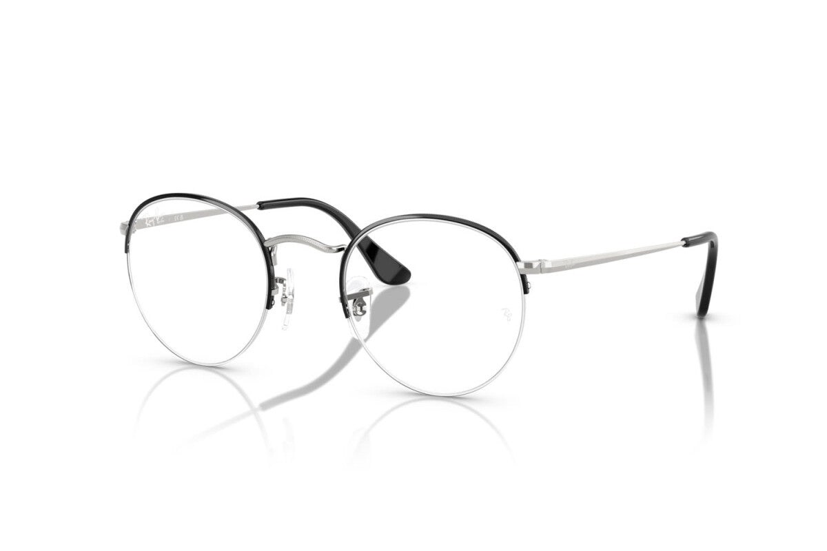 OCCHIALE DA VISTA UNISEX RAY-BAN RX 3947V ROUND GAZE 3183 NERO SU ARGENTO - TAGLIA 51