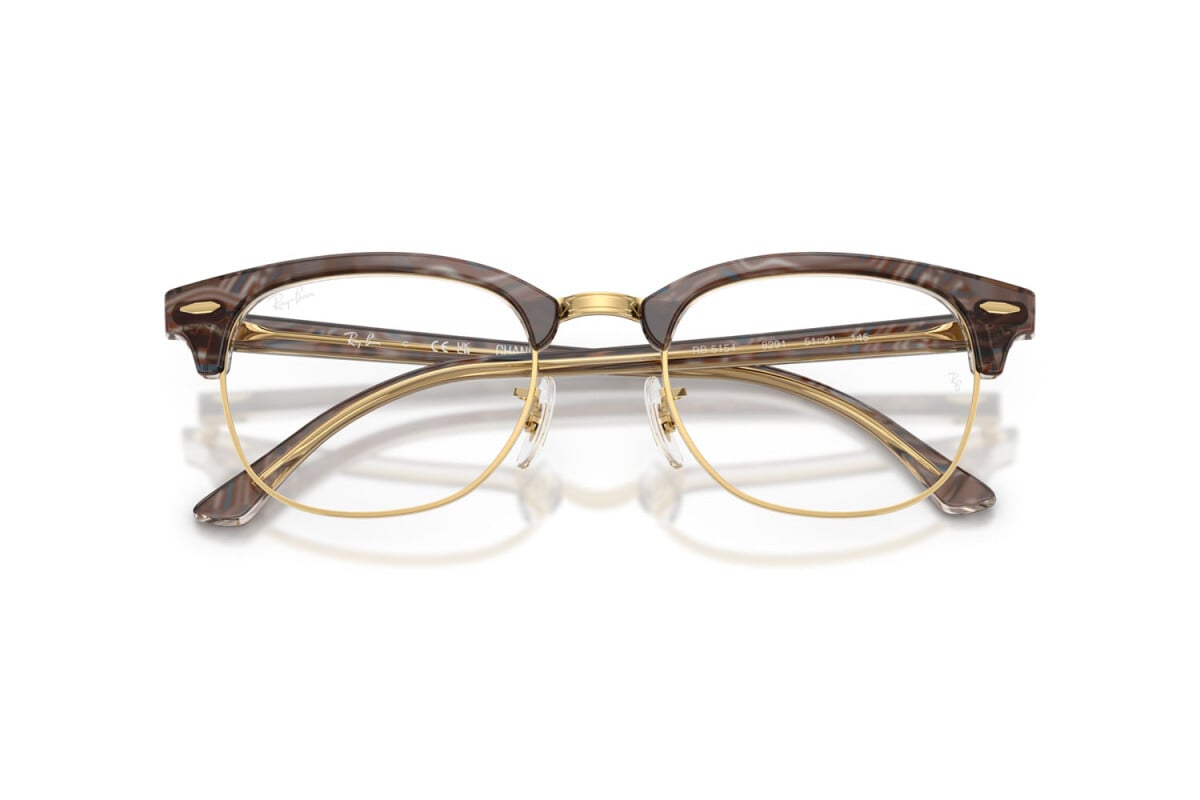 OCCHIALE DA SOLE UNISEX RAY-BAN RX 5154 - CLUBMASTER 8291 FOTO ONDE GRIGIO - TAGLIA 53