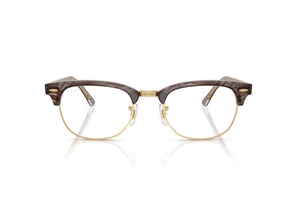 OCCHIALE DA SOLE UNISEX RAY-BAN RX 5154 - CLUBMASTER 8291 FOTO ONDE GRIGIO - TAGLIA 51