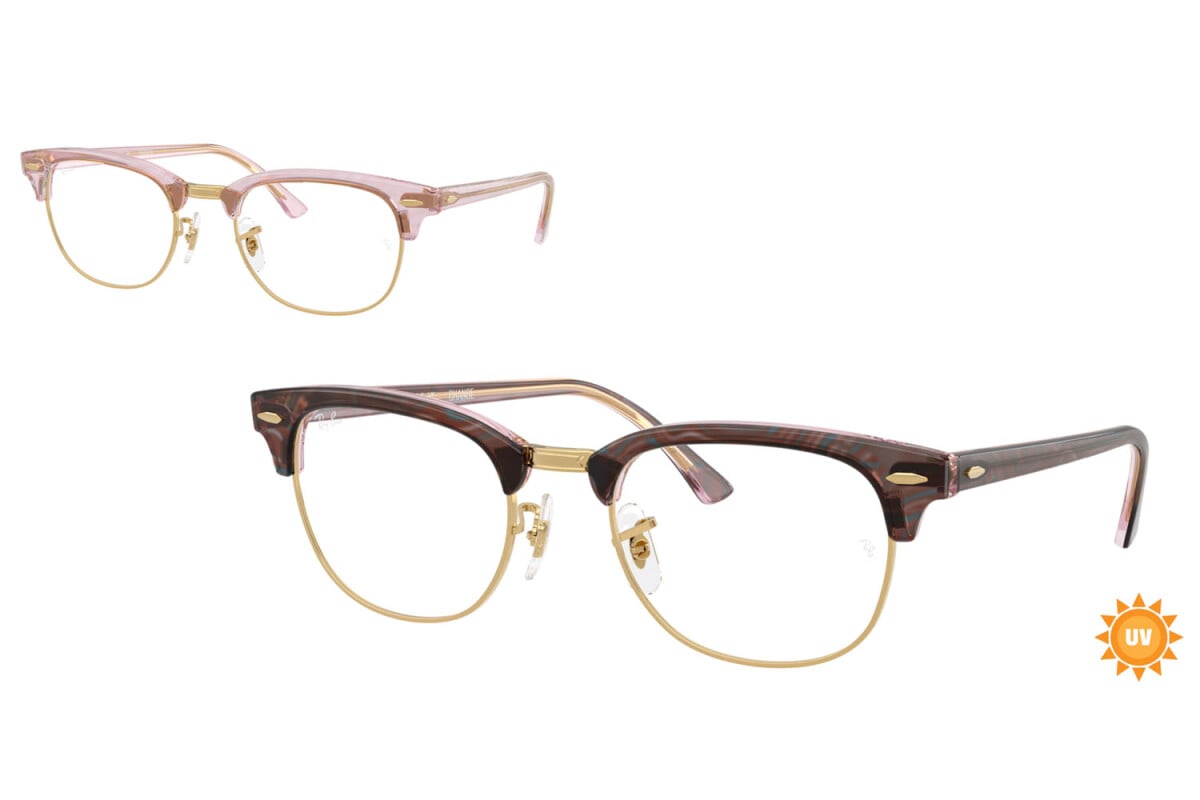 OCCHIALE DA SOLE UNISEX RAY-BAN RX 5154 - CLUBMASTER 8292 FOTO ONDE VIOLA - TAGLIA 53