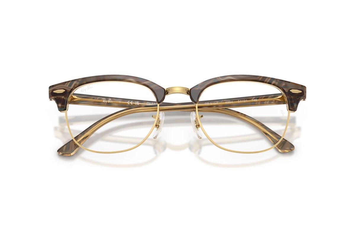 OCCHIALE DA SOLE UNISEX RAY-BAN RX 5154 - CLUBMASTER 8294 FOTO ONDE MARRONE - TAGLIA 53