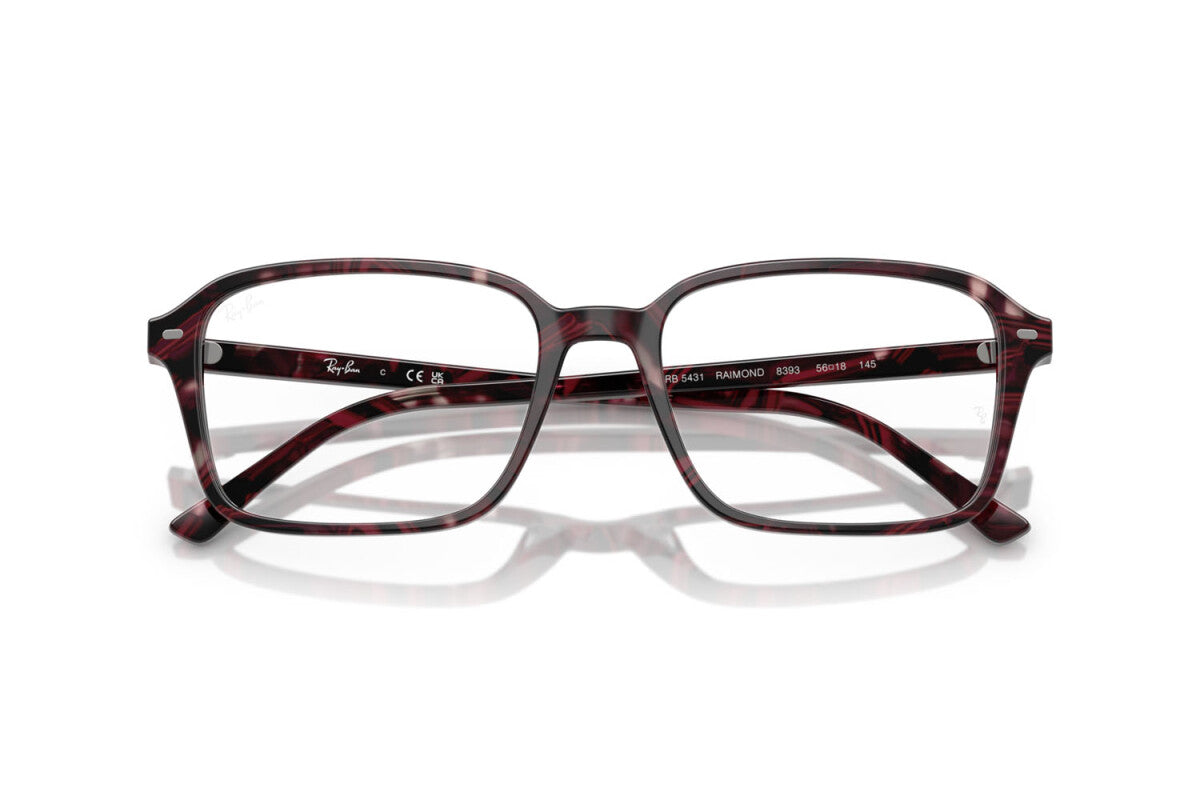 OCCHIALE DA VISTA UNISEX RAY-BAN RX 5431 RAIMOND 8393 FANTASIA TRASPARENTE VIOLA/ROSSO - TAGLIA 54