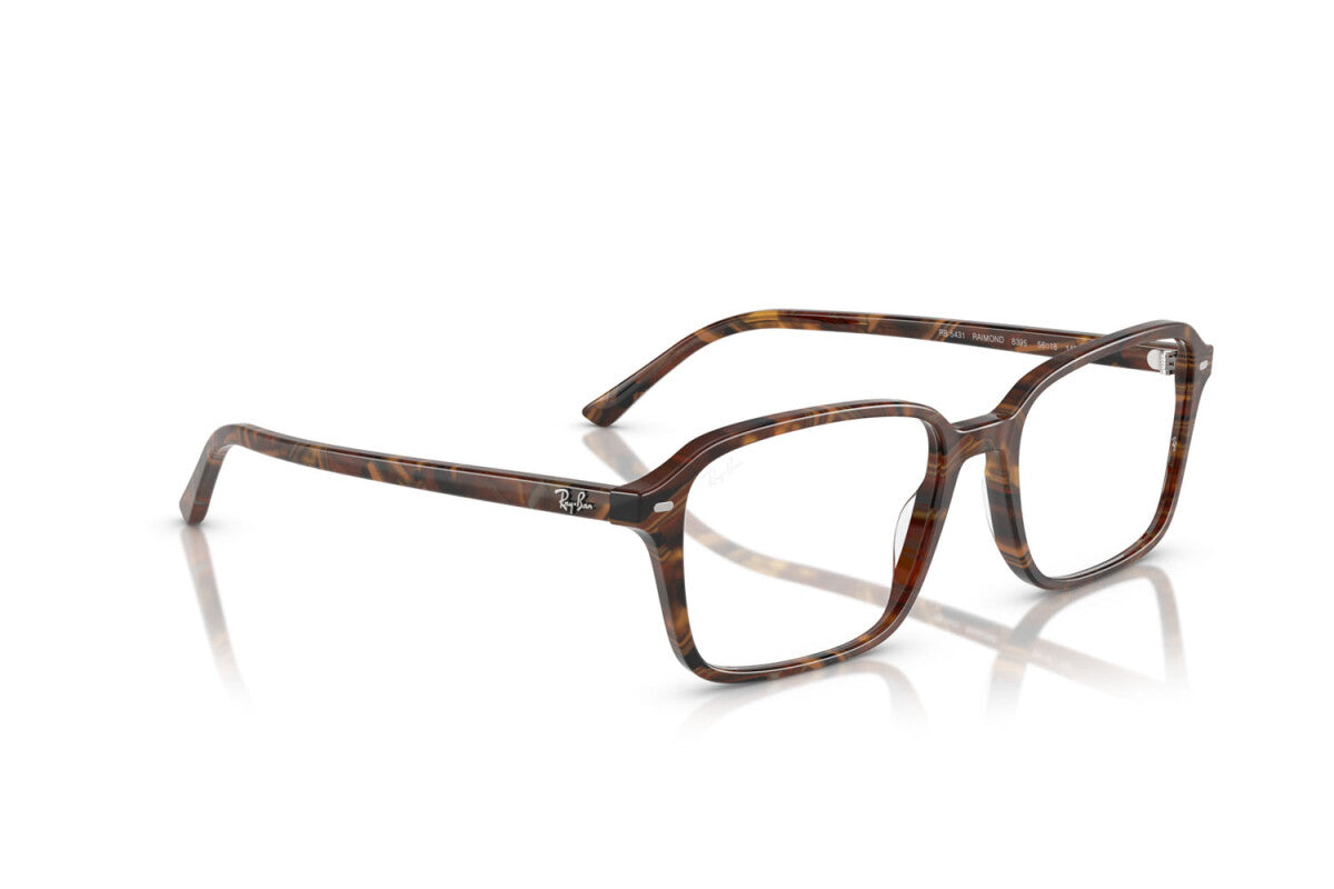 OCCHIALE DA VISTA UNISEX RAY-BAN RX 5431 RAIMOND 8395 FANTASIA TRASPARENTE MARRONE/GIALLO - TAGLIA 56