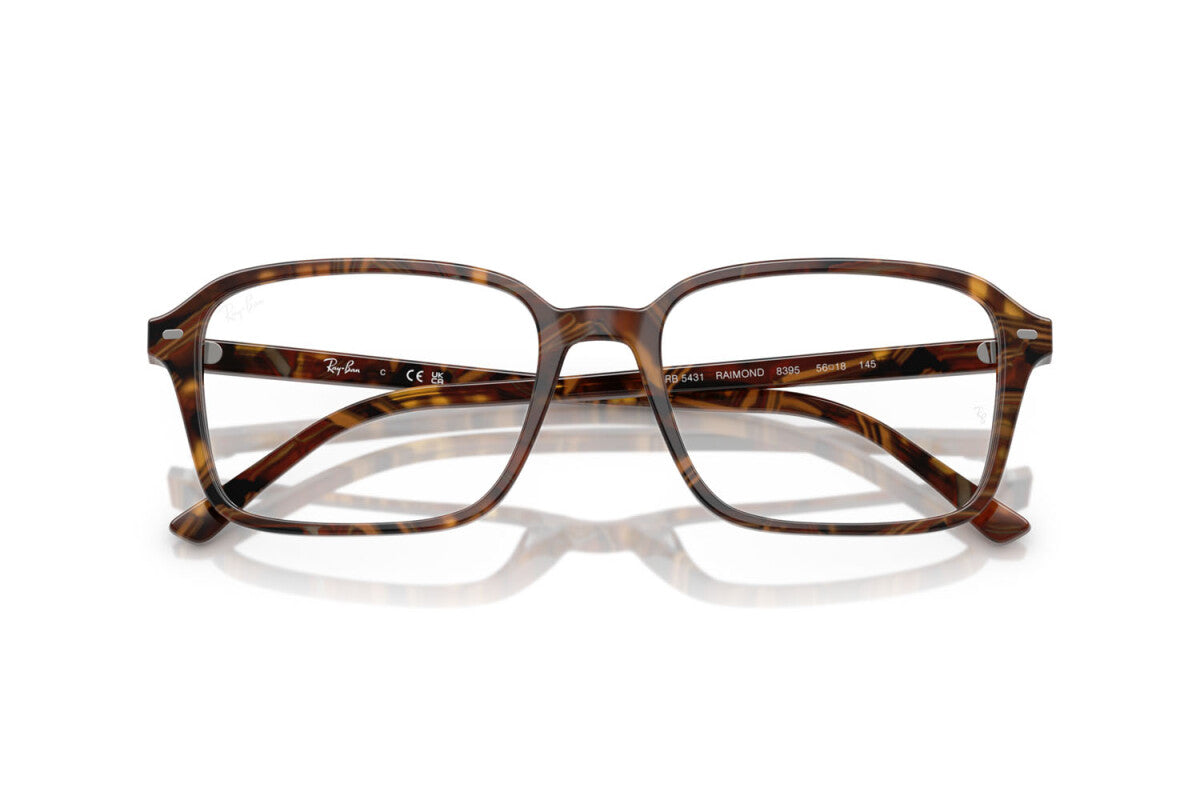 OCCHIALE DA VISTA UNISEX RAY-BAN RX 5431 RAIMOND 8395 FANTASIA TRASPARENTE MARRONE/GIALLO - TAGLIA 54