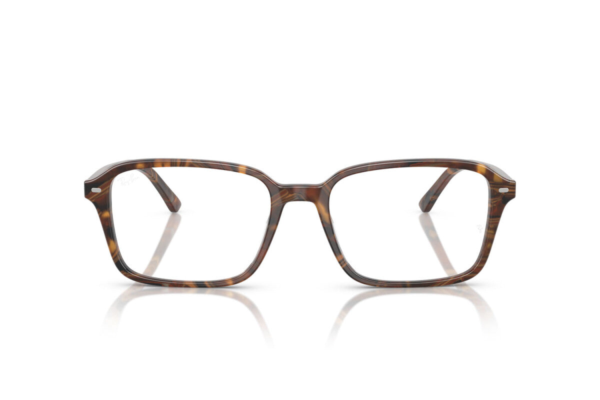 OCCHIALE DA VISTA UNISEX RAY-BAN RX 5431 RAIMOND 8395 FANTASIA TRASPARENTE MARRONE/GIALLO - TAGLIA 56