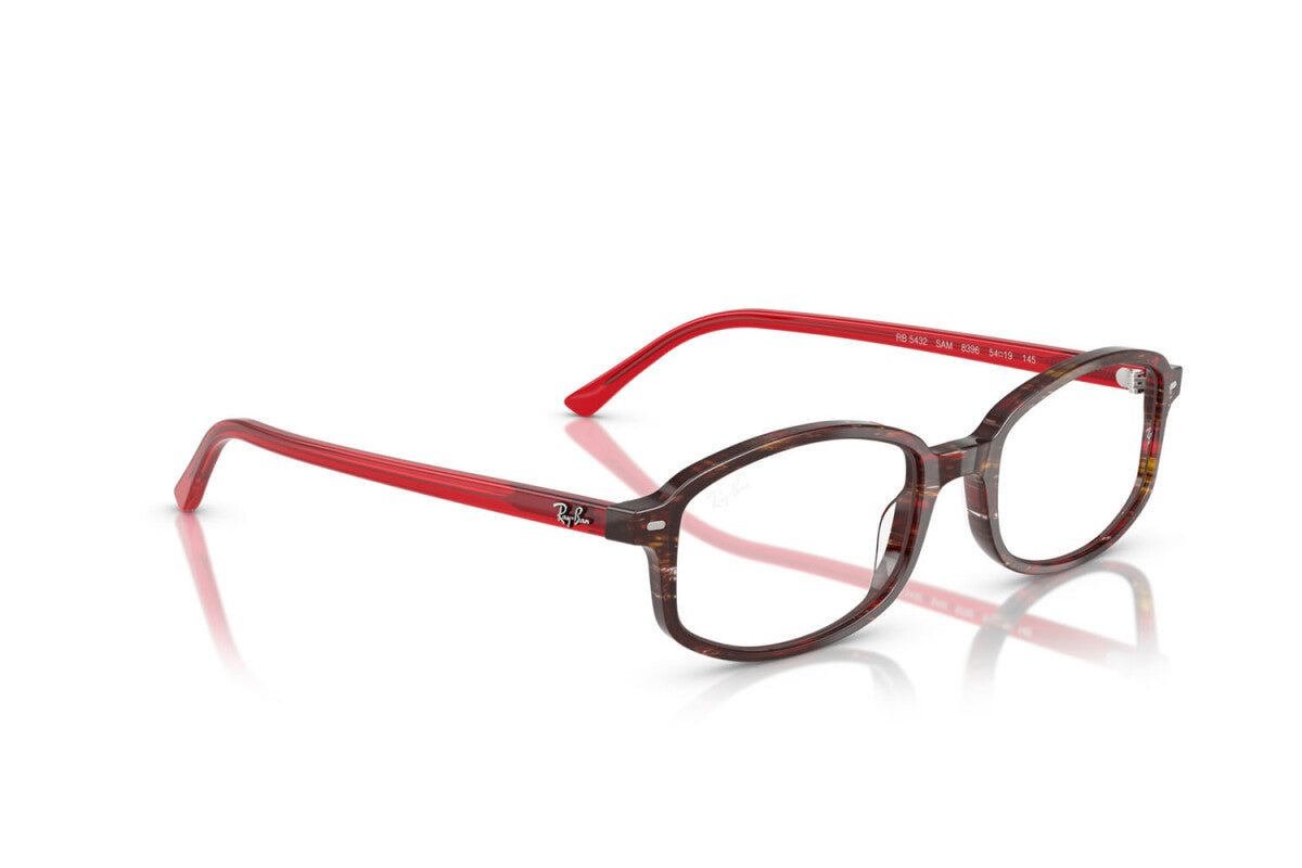 OCCHIALE DA VISTA UNISEX RAY-BAN RX 5432 SAM 8396 PARALUME TRASPARENTE FANTASIA ROSSO - TAGLIA 54
