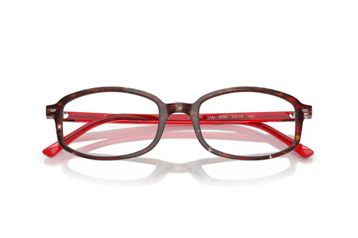 OCCHIALE DA VISTA UNISEX RAY-BAN RX 5432 SAM 8396 PARALUME TRASPARENTE FANTASIA ROSSO - TAGLIA 52