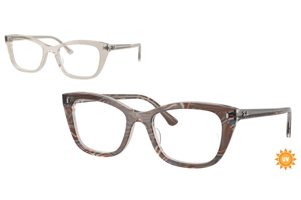 OCCHIALE DA SOLE UNISEX RAY-BAN RX 5433 - 8291 FOTO ONDE GRIGIO - TAGLIA 52