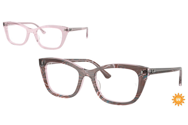 OCCHIALE DA SOLE UNISEX RAY-BAN RX 5433 - 8292 FOTO ONDE VIOLA - TAGLIA 52