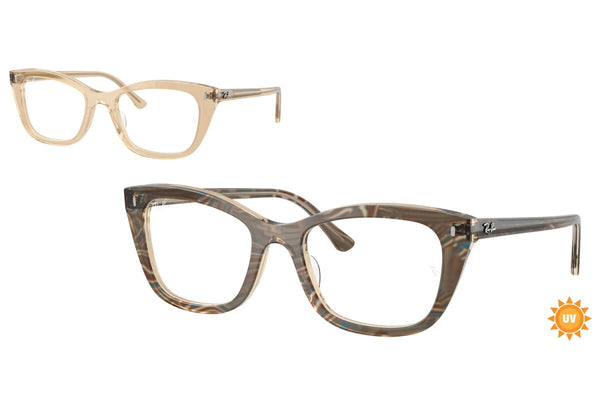 OCCHIALE DA SOLE UNISEX RAY-BAN RX 5433 - 8294 FOTO ONDE MARRONE - TAGLIA 52