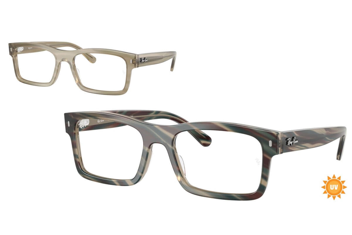 OCCHIALE DA SOLE UNISEX RAY-BAN RX 5435 - 8381 FOTO A STRISCE GRIGIO - TAGLIA 56