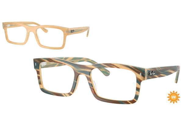 OCCHIALE DA SOLE UNISEX RAY-BAN RX 5435 - 8383 FOTO STRIATO MARRONE - TAGLIA 56