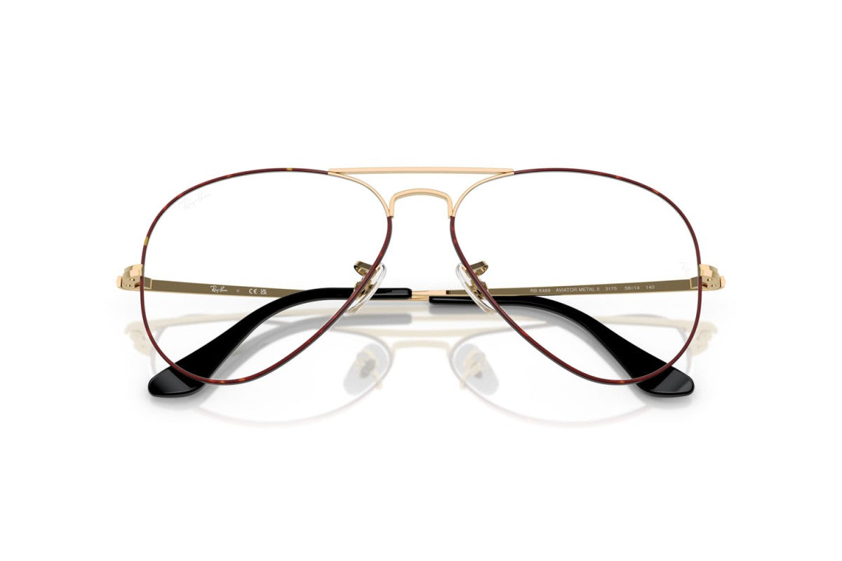 OCCHIALE DA VISTA UNISEX | RAY-BAN RX 6489 - AVIATOR 3175 NERO SU ARISTA - CALIBRO 58