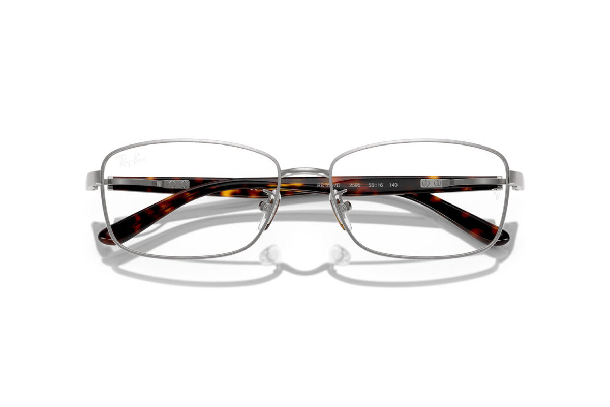 OCCHIALE DA VISTA UNISEX RAY-BAN RX 6527D - 2595 ARGENTO SPAZZOLATO - TAGLIA 56