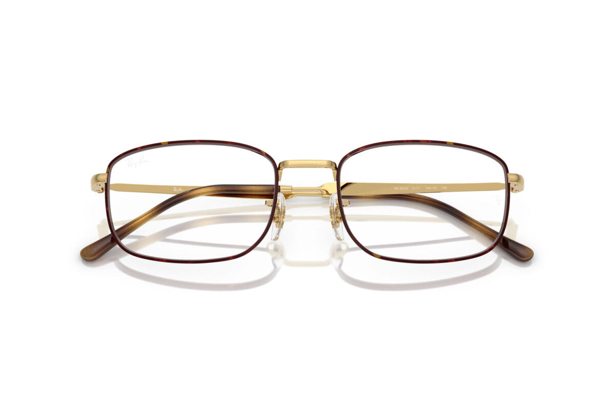 OCCHIALE DA VISTA UNISEX RAY-BAN RX 6533 - 3177 HAVANA SU ARISTA GOLD - TAGLIA 52