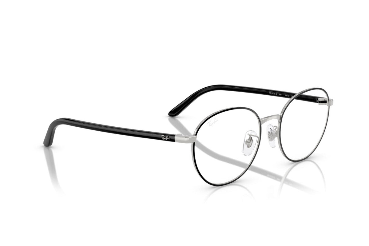 OCCHIALE DA VISTA UNISEX RAY-BAN RX 6538D - 2861 NERO SU ARGENTO - TAGLIA 53