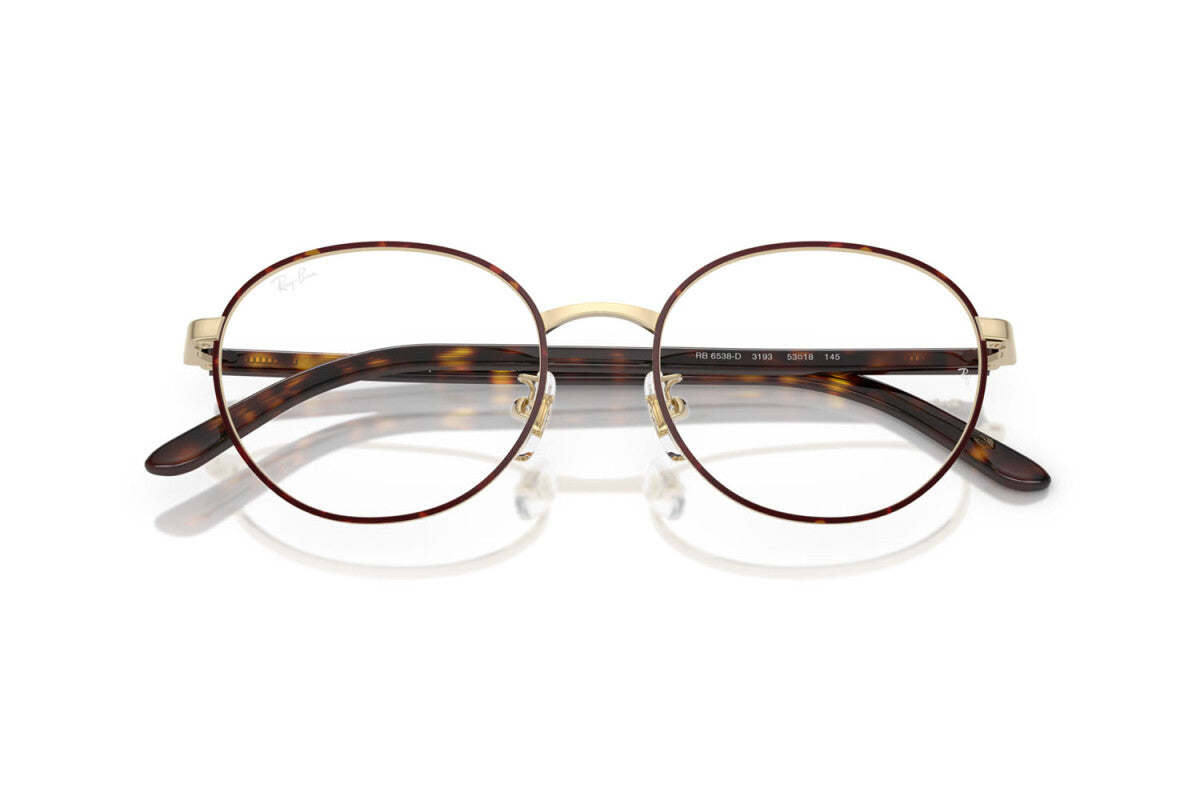 OCCHIALE DA VISTA UNISEX RAY-BAN RX 6538D - 3193 AVANA SU ORO PALLIDO - TAGLIA 53