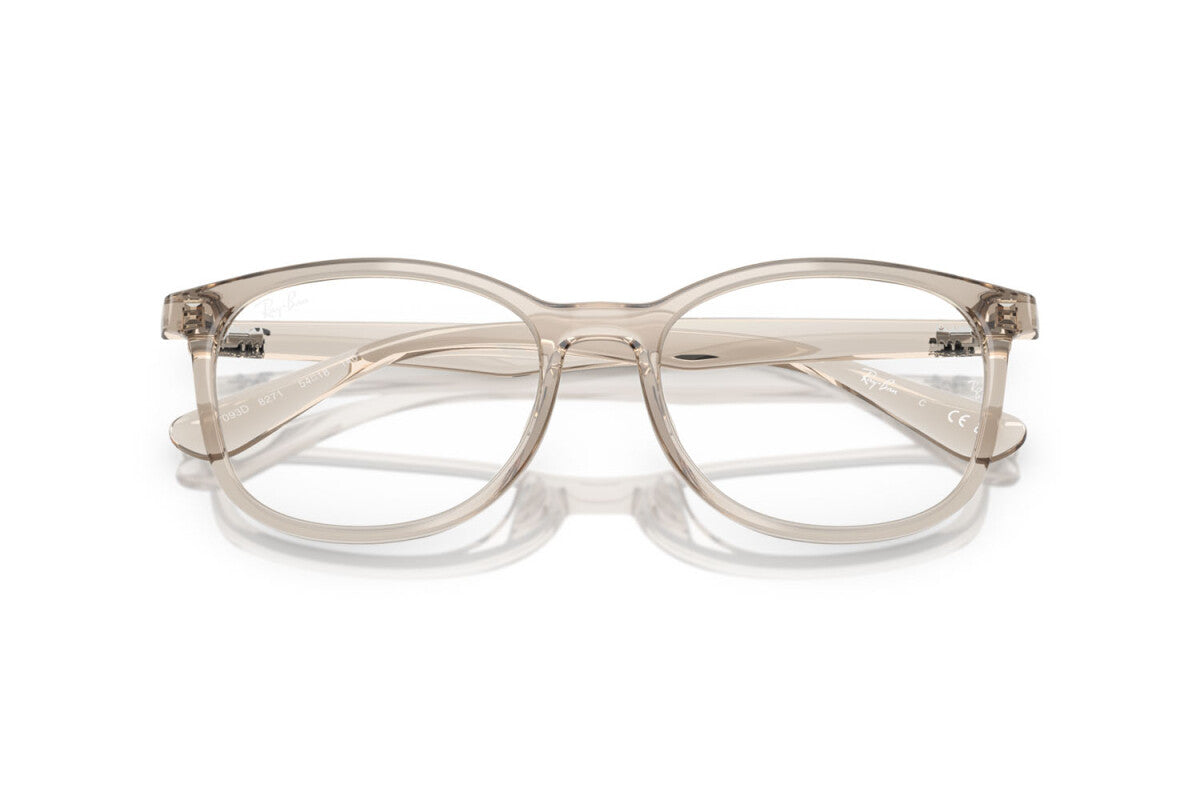 OCCHIALE DA VISTA UNISEX RAY-BAN RX 7093D - 8271 MARRONE CHIARO TRASPARENTE - TAGLIA 54