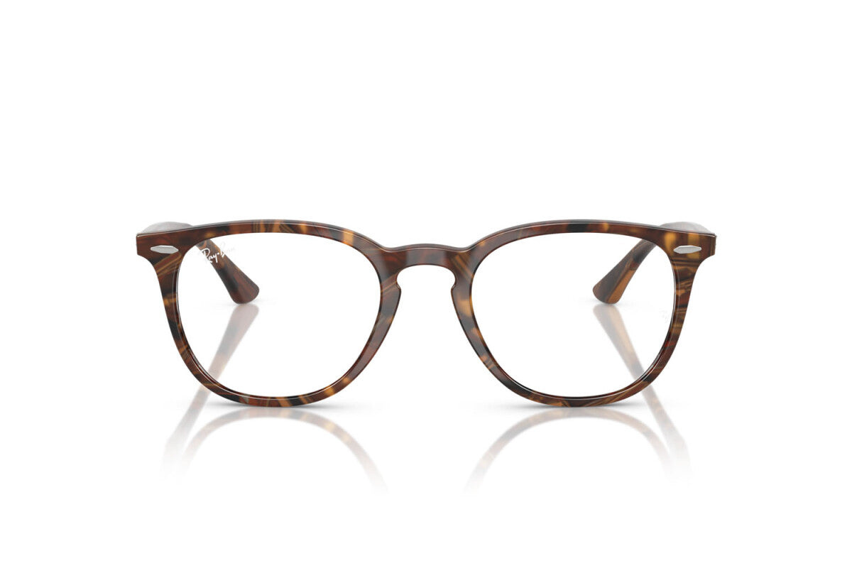 OCCHIALE DA VISTA UNISEX RAY-BAN RX 7159 - 8395 TRASPARENTE FANTASIA MARRONE GIALLO - TAGLIA 50