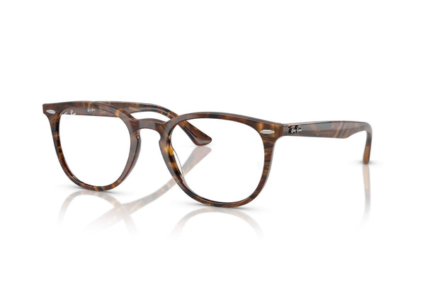 OCCHIALE DA VISTA UNISEX RAY-BAN RX 7159 - 8395 TRASPARENTE FANTASIA MARRONE GIALLO - TAGLIA 52