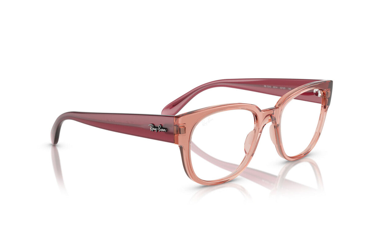 OCCHIALE DA VISTA UNISEX RAY-BAN RX 7210 - 8314 ROSA SCURO TRASPARENTE - TAGLIA 50