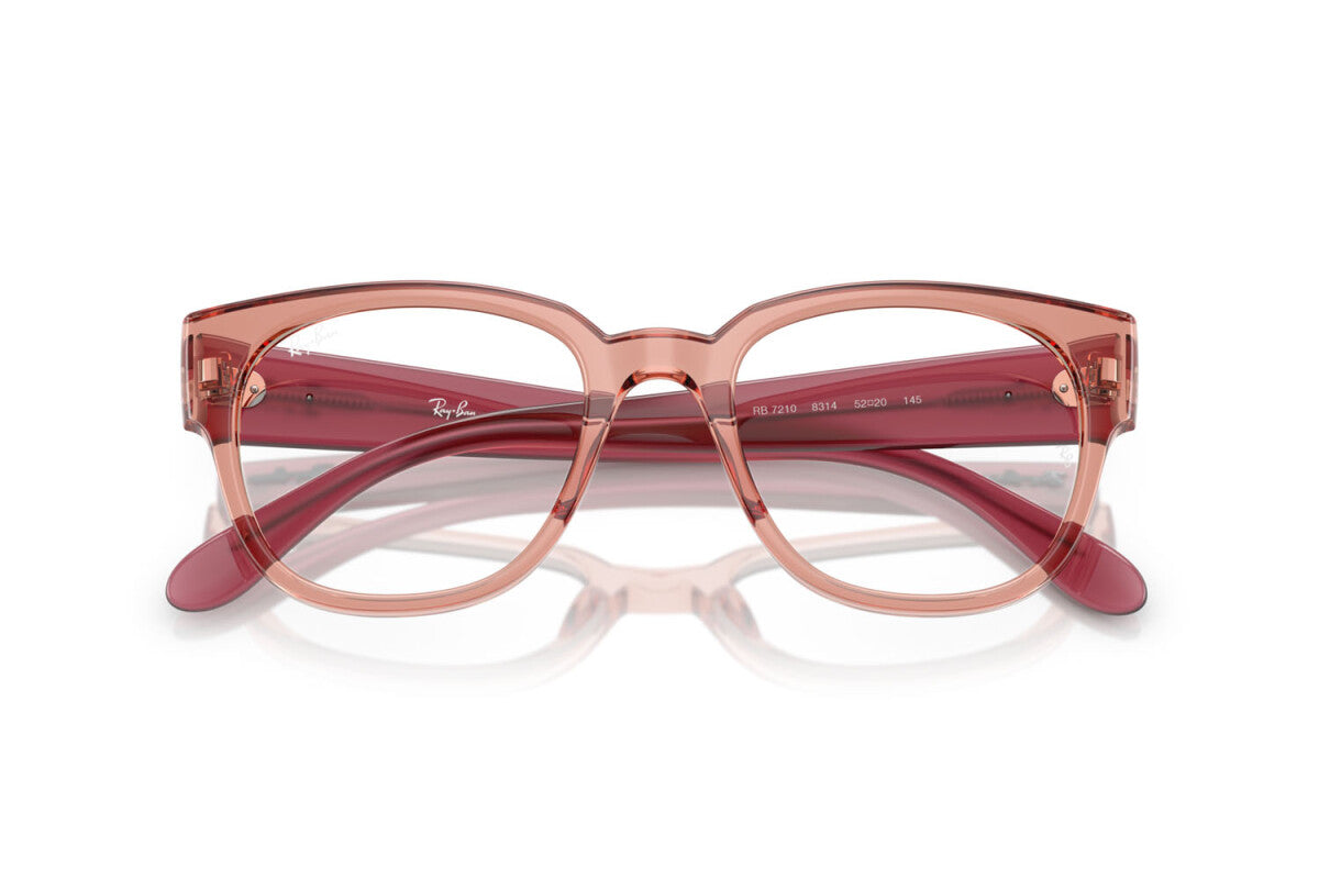 OCCHIALE DA VISTA UNISEX RAY-BAN RX 7210 - 8314 ROSA SCURO TRASPARENTE - TAGLIA 50