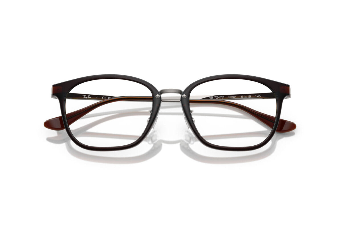 OCCHIALE DA VISTA UNISEX RAY-BAN RX 7247D - 5392 MARRONE SCURO - TAGLIA 51