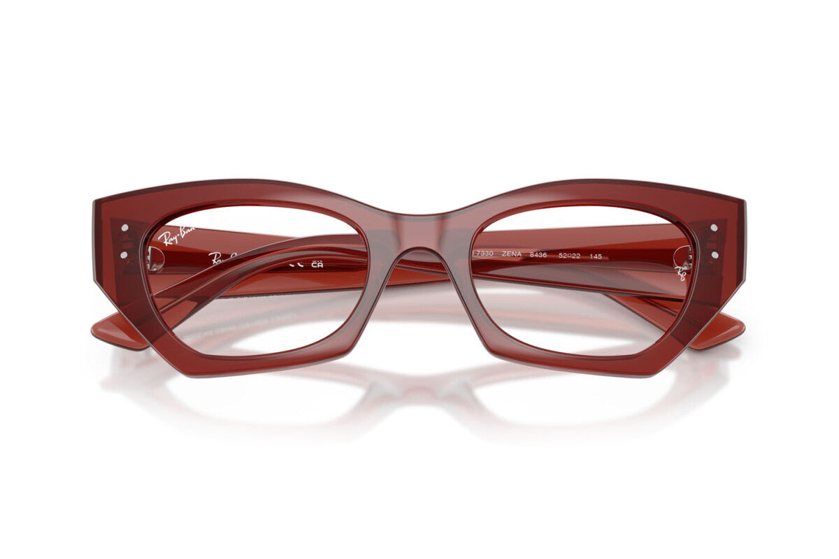 OCCHIALE DA VISTA UNISEX RAY-BAN RX 7330 ZENA 8436 MARRONE RUGGINE LUCIDO - TAGLIA 49