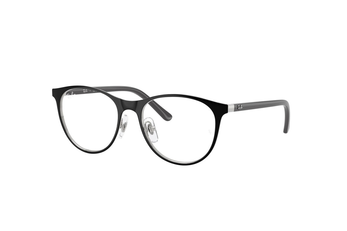 OCCHIALI DA VISTA BAMBINO UNISEX | RAY-BAN JUNIOR RY 9552V - 4064 NERO SU ARGENTO - CALIBRO 47