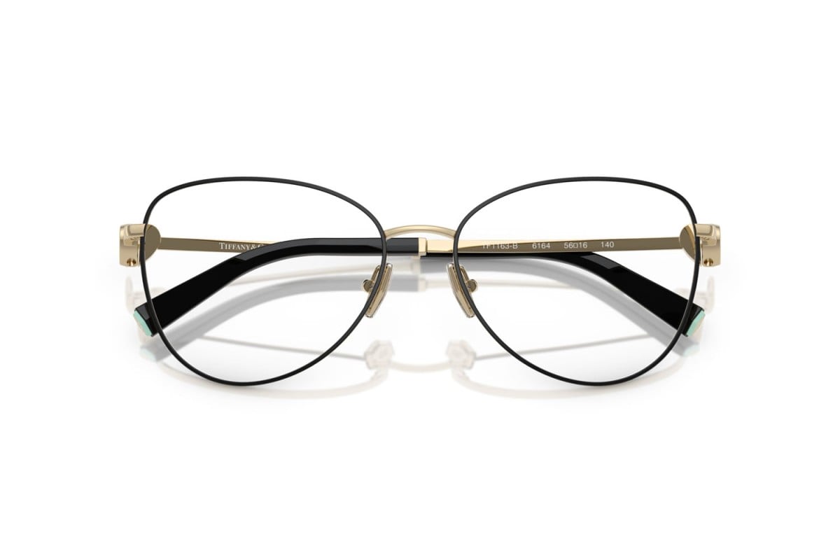 OCCHIALE DA VISTA DONNA | TIFFANY TF 1163B - 6164 NERO SU ORO PALLIDO - CALIBRO 54