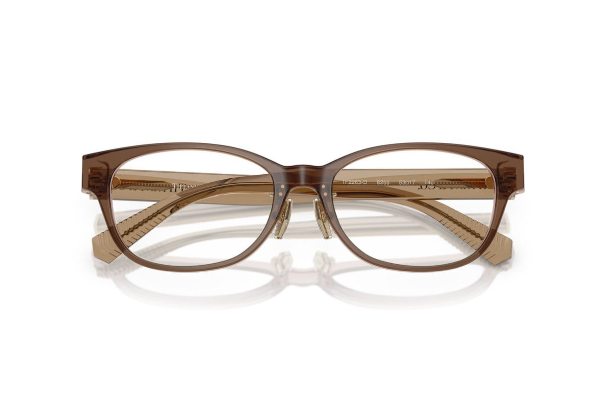 OCCHIALE DA VISTA DONNA | TIFFANY TF 2263D - 8255 MARRONE TRASPARENTE SU ROSA - CALIBRO 53