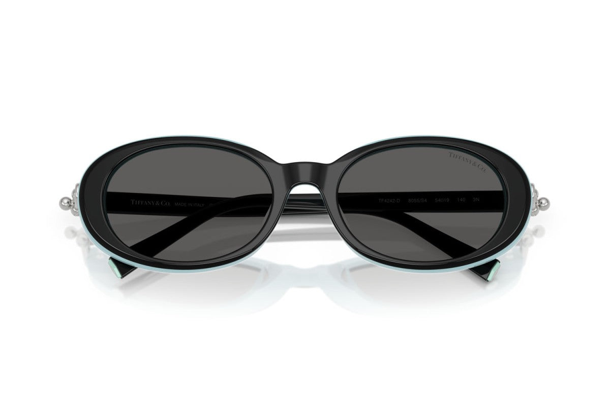 OCCHIALE DA SOLE DONNA | TIFFANY TF 4242D - 8055S4 NERO SU BLU TIFFANY - CALIBRO 54