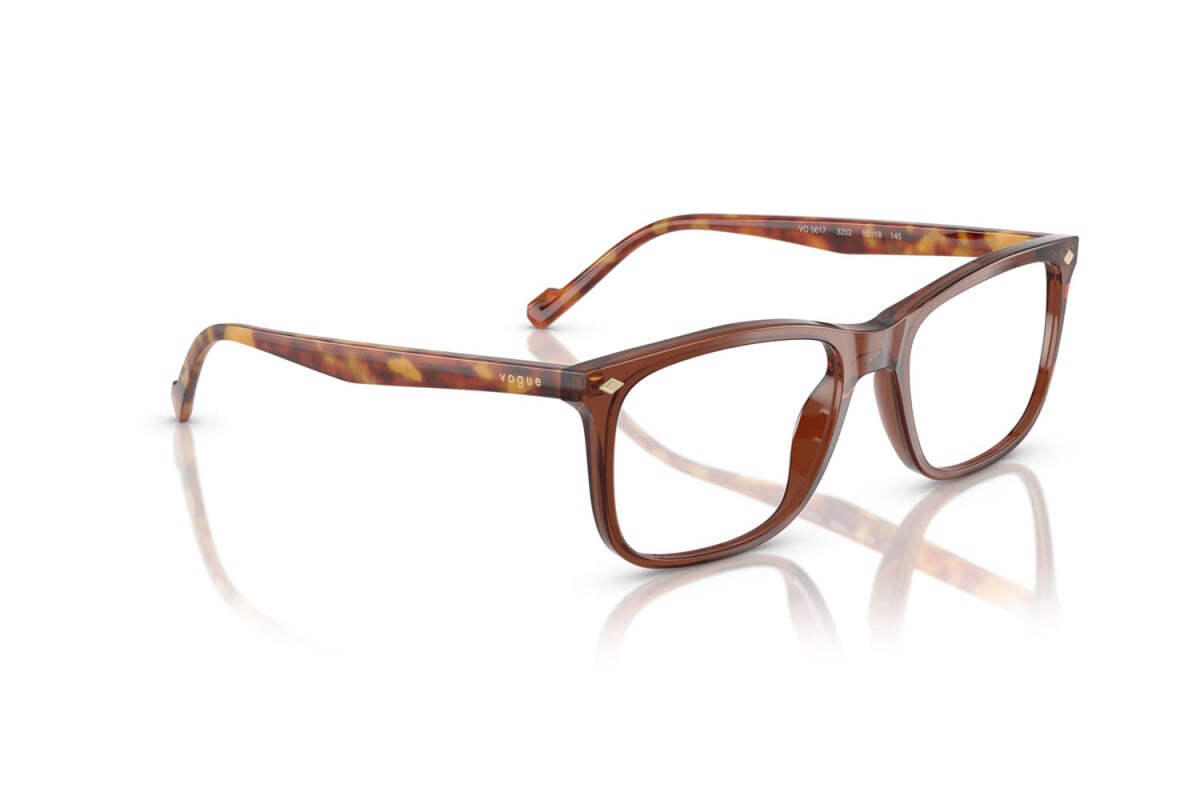 VOGUE - 3202 MARRONE TRASPARENTE | OCCHIALE DA VISTA UOMO - VO 5617 TAGLIA 53