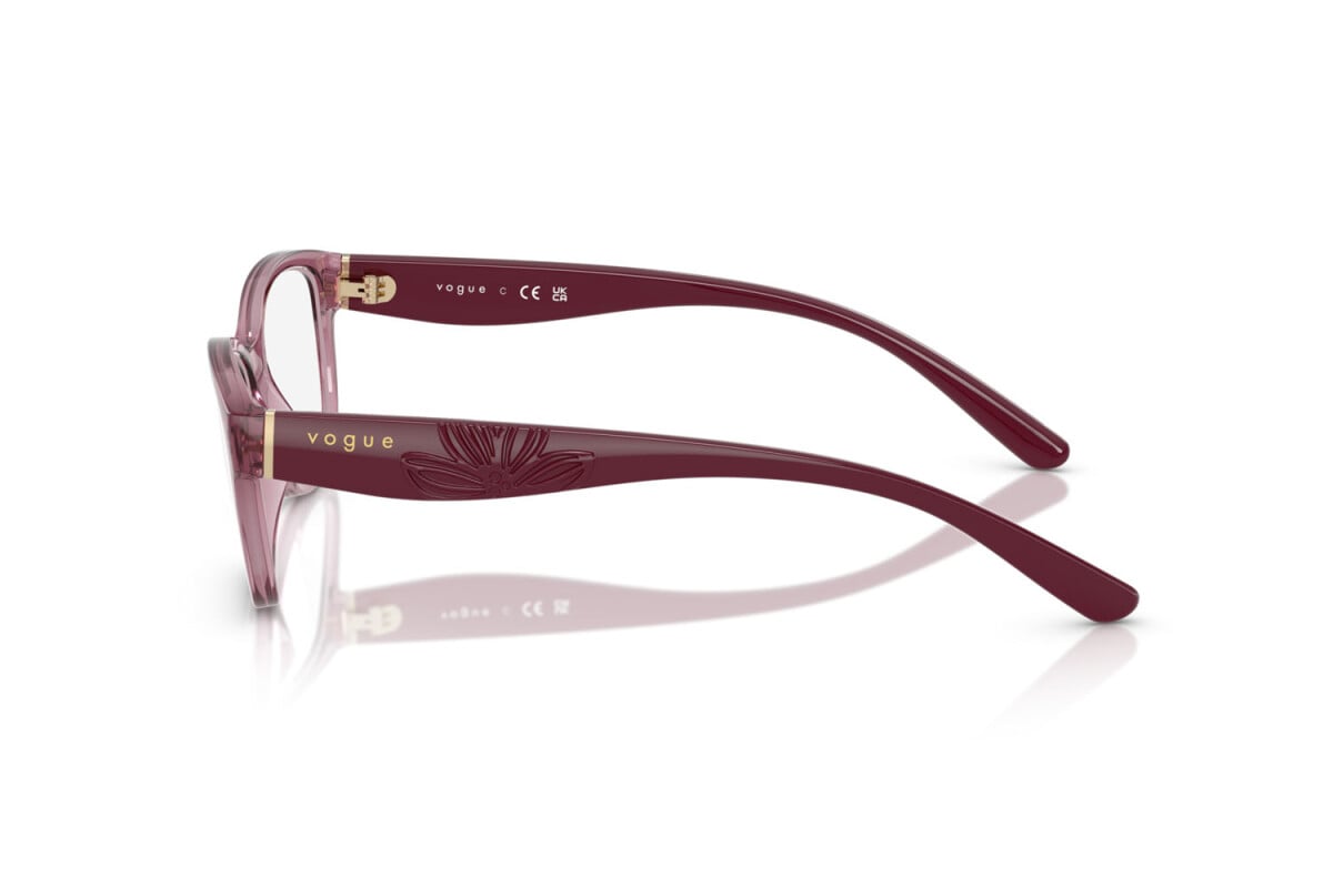 VOGUE - 3024 ROSA SCURO TRASPARENTE | OCCHIALE DA VISTA DONNA - VO 5627 TAGLIA 54