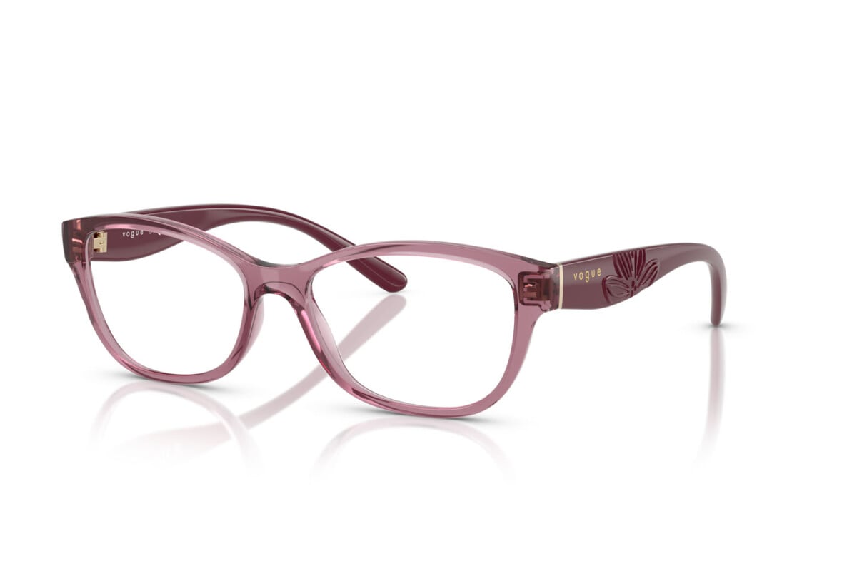VOGUE - 3024 ROSA SCURO TRASPARENTE | OCCHIALE DA VISTA DONNA - VO 5627 TAGLIA 52