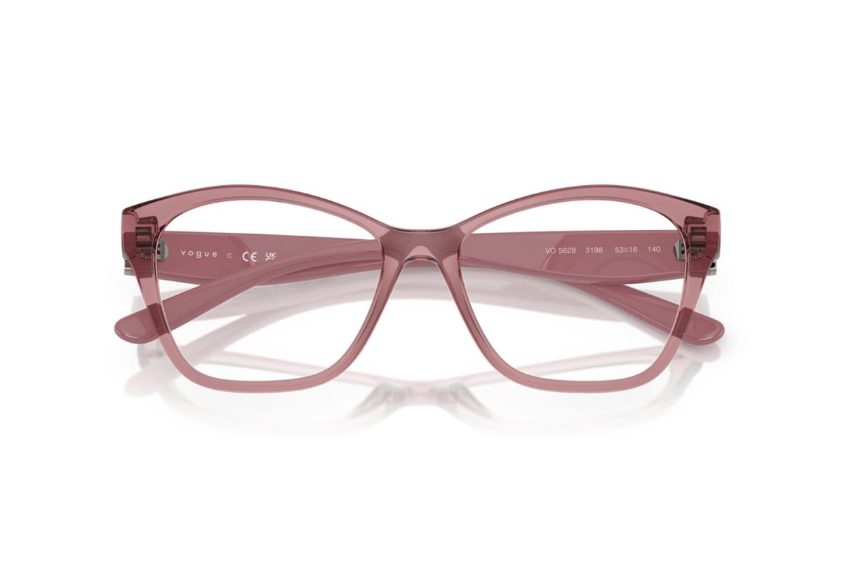 VOGUE - 3198 ROSA SCURO TRASPARENTE | OCCHIALE DA VISTA DONNA - VO 5628 TAGLIA 51