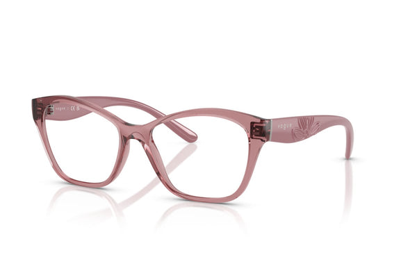VOGUE - 3198 ROSA SCURO TRASPARENTE | OCCHIALE DA VISTA DONNA - VO 5628 TAGLIA 53