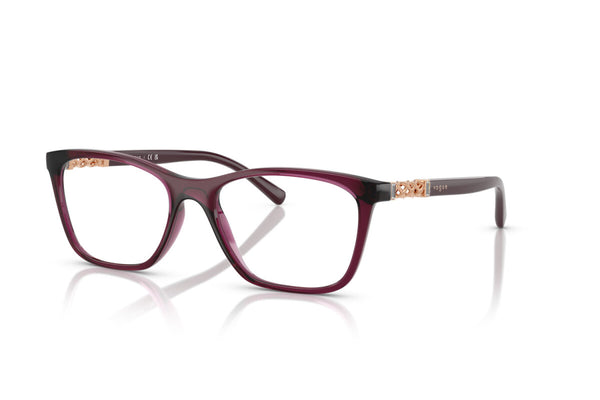 VOGUE - 2989 CILIEGIA TRASPARENTE | OCCHIALE DA VISTA DONNA - VO 5632B TAGLIA 53