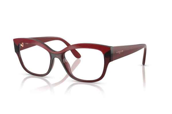 VOGUE - 3225 ROSSO SUPERIORE/ROSSO TRASPARENTE | OCCHIALE DA VISTA DONNA - VO 5635U TAGLIA 53