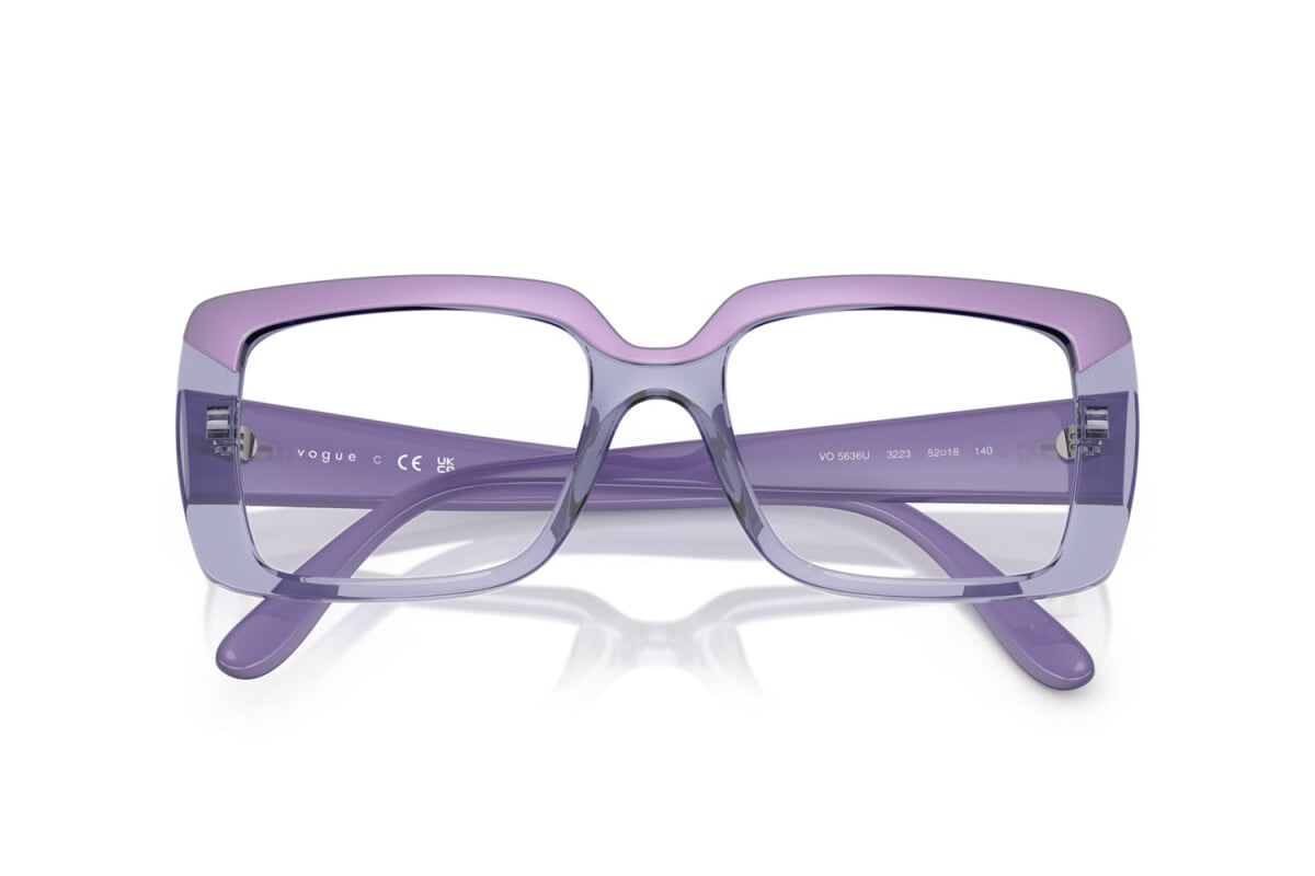 VOGUE - 3223 VIOLA SUPERIORE/VIOLA TRASPARENTE | OCCHIALE DA VISTA DONNA - VO 5636U TAGLIA 50