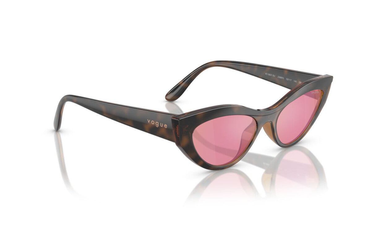 VOGUE - 2386F6 TOP AVANA/MARRONE CHIARO | OCCHIALE DA SOLE DONNA - VO 5637SU TAGLIA 52