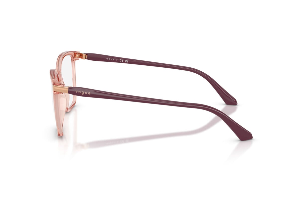 VOGUE - 2864 ROSA SCURO TRASPARENTE | OCCHIALE DA VISTA DONNA - VO 5654 TAGLIA 51