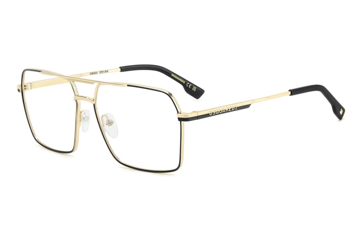 DSQUARED2 - 0NZ ORO OPACO NERO | OCCHIALE DA VISTA UOMO - D2 0157 CALIBRO 60