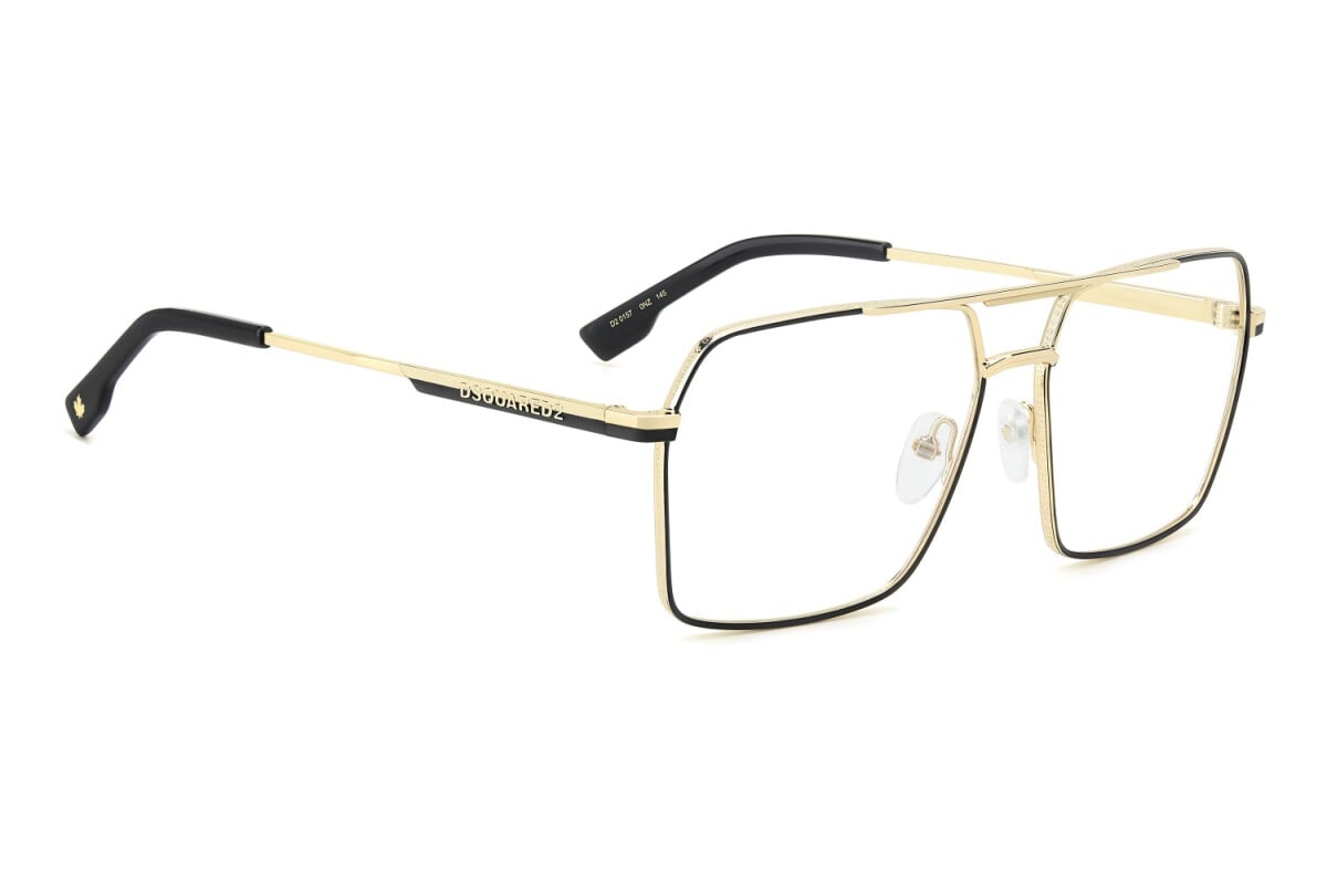 DSQUARED2 - 0NZ ORO OPACO NERO | OCCHIALE DA VISTA UOMO - D2 0157 CALIBRO 60
